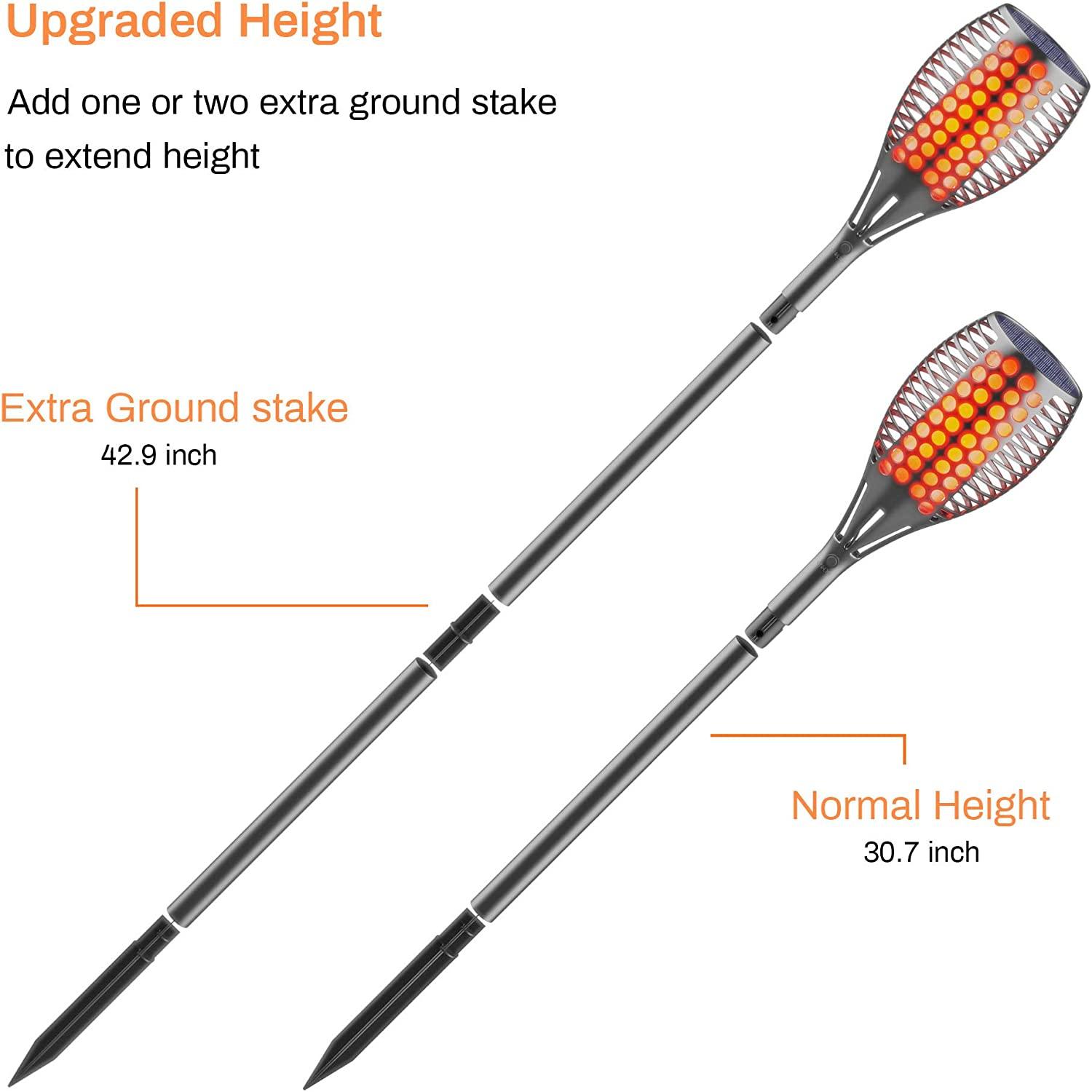 4pcs Outdoor Waterproof Flickering Flames Torches Lights Upgraded Solar Spotlights Landscape - Decotree.co Online Shop