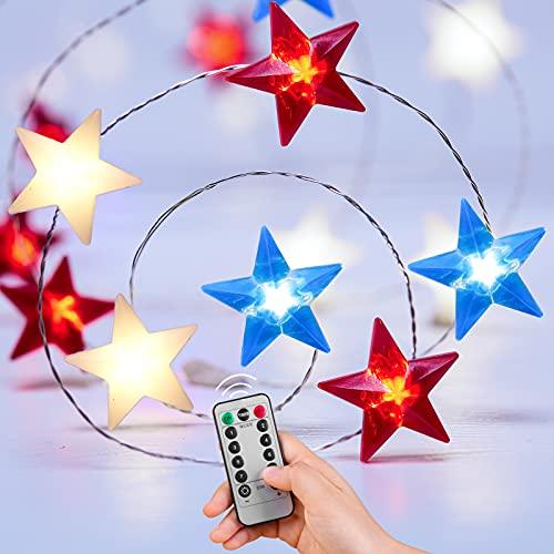 4th of July Decorations Lights, 4th of July Star Flag String Lights for National Day - Decotree.co Online Shop