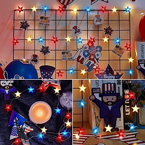 4th of July Decorations Lights, 4th of July Star Flag String Lights for National Day - Decotree.co Online Shop