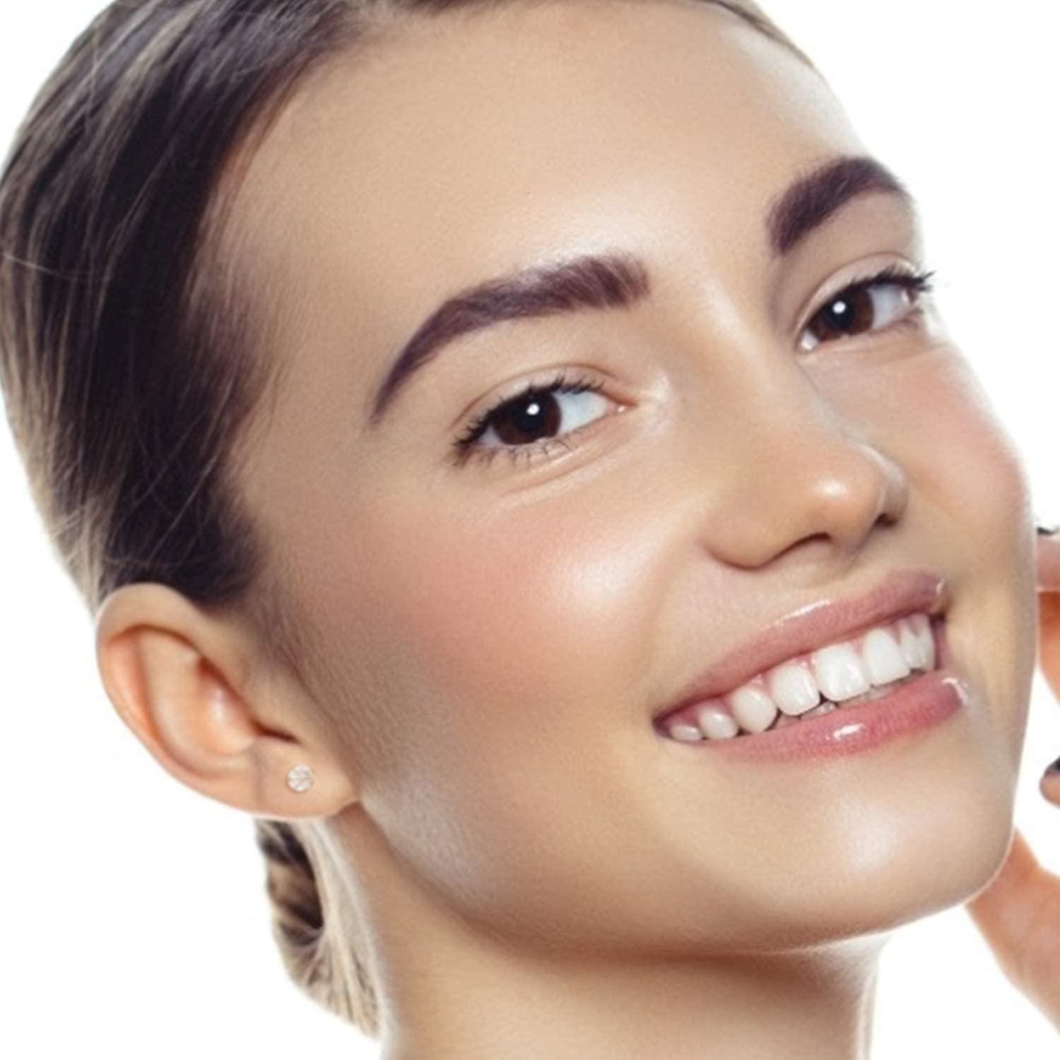 5 Pairs Stud Earrings Set, Hypoallergenic Cubic Zirconia 316L Earrings Stainless Steel CZ Earrings 3-8mm - Decotree.co Online Shop