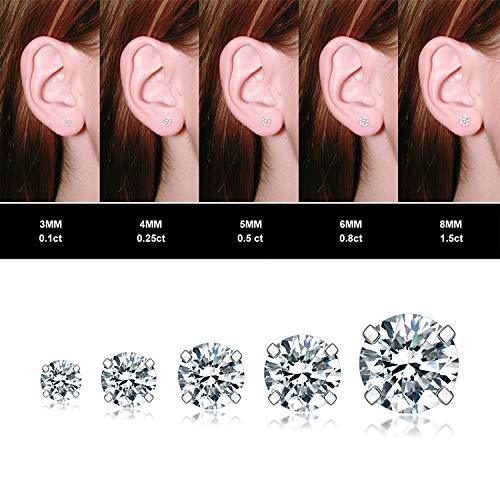 5 Pairs Stud Earrings Set, Hypoallergenic Cubic Zirconia 316L Earrings Stainless Steel - Decotree.co Online Shop