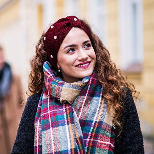 5 Pieces Knit Headbands Winter Ear Warmers, Hair Scrunchies Scarves for Women Girls - Decotree.co Online Shop