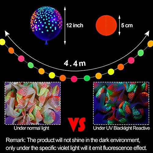 50 Pieces Neon Glow Balloons Glow in the Dark Supplies for Glow Neon Party - Decotree.co Online Shop