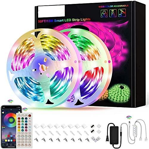 50ft Led Strip Lights, Music Sync Color Changing Led Light Strips, Led Lights for Bedroom Living Room Party Home Decoration - Decotree.co Online Shop