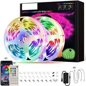 50ft Led Strip Lights, Music Sync Color Changing Led Light Strips, Led Lights for Bedroom Living Room Party Home Decoration - Decotree.co Online Shop
