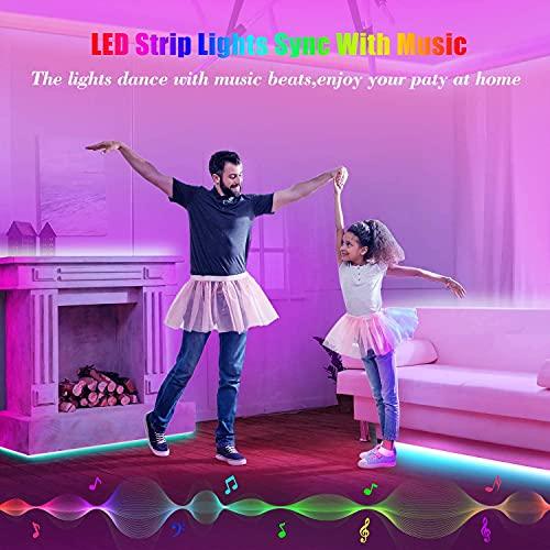 50ft Led Strip Lights, Music Sync Color Changing Led Light Strips, Led Lights for Bedroom Living Room Party Home Decoration - Decotree.co Online Shop