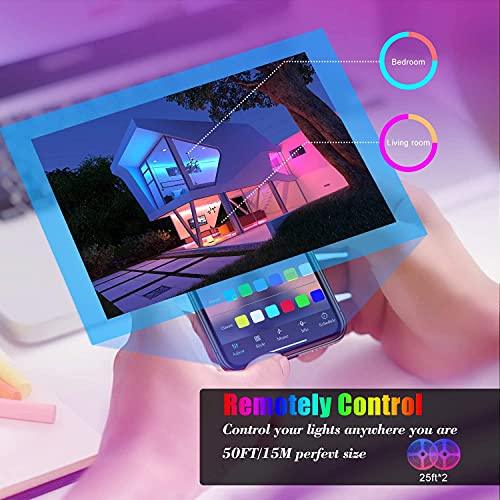 50ft Led Strip Lights, Music Sync Color Changing Led Light Strips, Led Lights for Bedroom Living Room Party Home Decoration - Decotree.co Online Shop