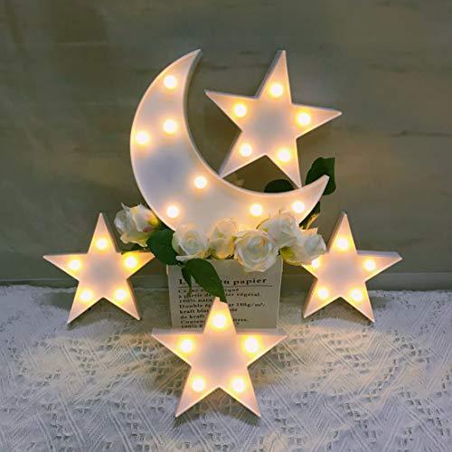 Decorative Moon-Star Night Light,Cute LED Nursery Night Lamp Gift-Marquee Moon-Star Sign for Birthday Party,Baby Shower,Kids Room, Living Room Decor - Decotree.co Online Shop