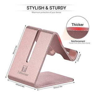 Cell Phone Stand Holder - Aluminum Desktop Solid Portable Universal Desk Stand Compatible with All Mobile Smart Phone Huawei iPhone X 8 7 6 Plus 5 Ipad Mini Tablet Office Decor (Rose Gold) - Decotree.co Online Shop