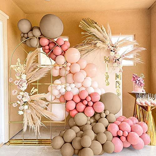 127pcs Party Balloons Arch kit Brown Blush Peach Pastel Party Balloons Wedding Baby Show Girl Boy Birthday Decorations - Decotree.co Online Shop