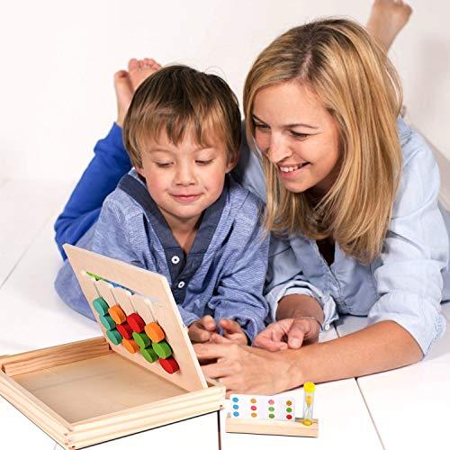Montessori Learning Toys Slide Puzzle Color & Shape Matching Brain Teasers Logic Game Preschool Educational Wooden Toys for Kids Boys Girls Age 3 4 5 6 7 Years Old Travel Toys Birthday Gift - Decotree.co Online Shop