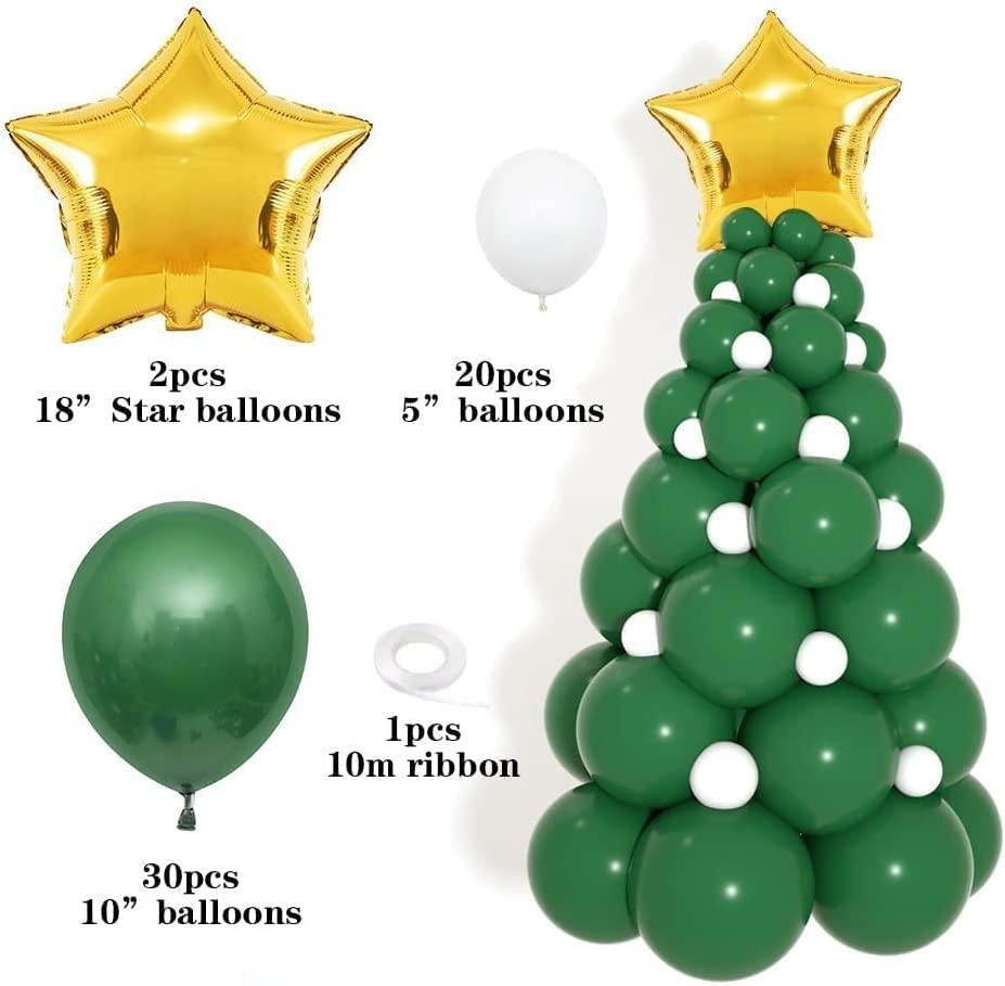 Christmas Balloons Garland Arch Kit Tree 200PCS Red Green Metallic Latex Balloons - Decotree.co Online Shop