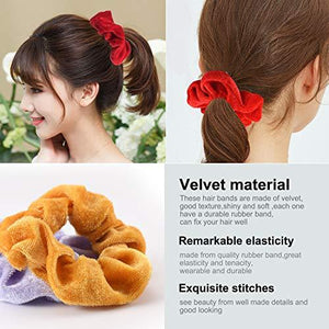 60 Pcs Premium Velvet Hair Scrunchies Hair Bands for Women or Girls Hair Accessories with Gift Bag,Great Gift for Holiday Seasons - Decotree.co Online Shop