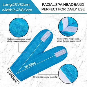 Spa Facial Headband Make Up Wrap Head Terry Cloth Headband Adjustable Towel for Face Washing, Shower, 3 Pieces (Blue, Green, Yellow) - Decotree.co Online Shop