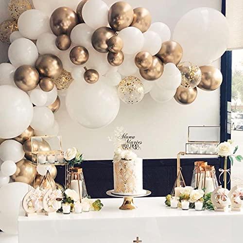 116 Pcs White and Gold Balloon Garland Arch Kit-Wedding Birthday Bachelorette Engagements Anniversary Party Backdrop DIY Decorations - Decotree.co Online Shop