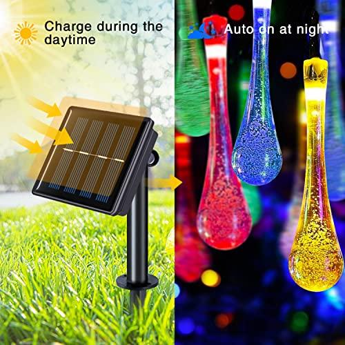 2pcs Solar Outdoor String Lights 30 LED Teardrop Lights for Patio Christmas and Wedding - Decotree.co Online Shop