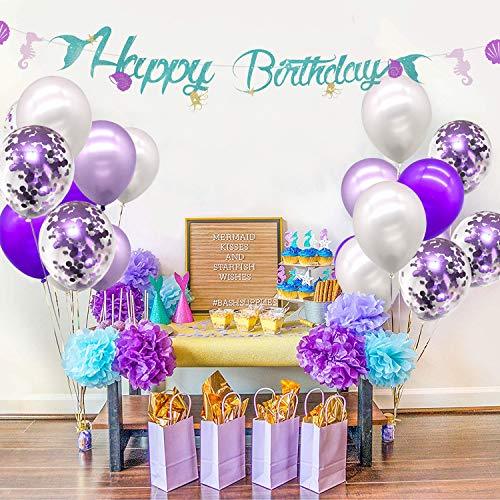 72pcs Purple Balloons Assorted Latex Purple Confetti White Balloons for Wedding Birthday Graduation Party Decorations - Decotree.co Online Shop