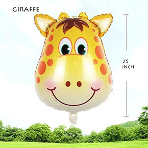 JUNGLE SAFARI ANIMALS BALLOONS, 6pcs 22 Inch Giant Zoo Animal Balloons Kit Birthday Party Decorations - Decotree.co Online Shop