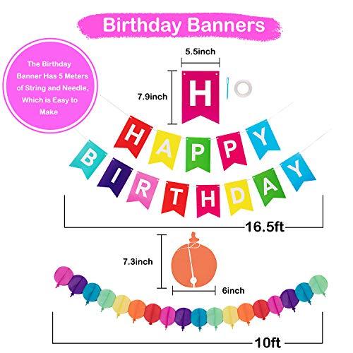 28Pcs Colorful Birthday Decorations, Fiesta Hanging Paper Fans, Hanging Swirl - Decotree.co Online Shop