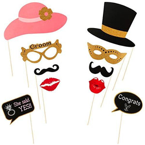 60Pcs Wedding Photo Booth Props Pose Sign Kit, Bachelorette Christmas Holiday Wedding Birthday Party Decoration Supplies - Decotree.co Online Shop