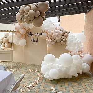 127pcs Party Balloons Arch Kit Cream Peach White Pastel Party Balloons Wedding Baby Show Girls' Birthday Decoration (127PCS- Cream) - Decotree.co Online Shop