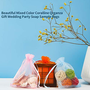 100PCS Organza Gift Bags, 4x4.72" Mixed Color Wedding Favor Bags with Drawstring - Decotree.co Online Shop