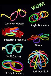 467Pcs Glow Sticks Glow Party Favors for Kids/Adults: 200 Glowsticks Party Packs 7 colors & Connectors for Glow Necklace, Flower Balls, Luminous Glasses and Triple/Butterfly Bracelets - Decotree.co Online Shop
