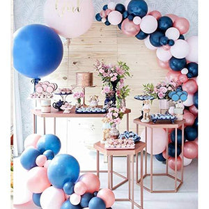 Balloon Garland Kit 128 Pcs Navy Blue Pink Balloon Arch for Gender Reveal Party Supplies Baby Shower Birthday - Decotree.co Online Shop