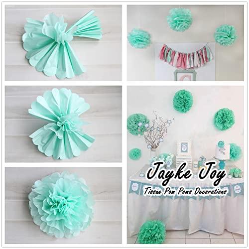 20 Pcs Tissue Pom Poms Decorations, Tissue Paper Flowers Kit for Birthday, Baby Shower, Classroom, Nursery, Graduation, Bridal Shower Party (Mint, Peach, Beige, Glittered Gold Polka Dots Mixed) - Decotree.co Online Shop
