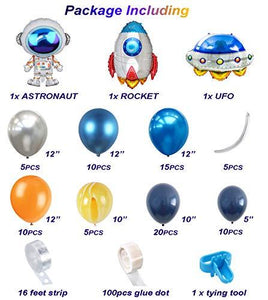 Outer Space Balloon Garland Kit, 88Pcs Universe Space Planets Party Balloon Garland Kit Included UFO Rocket Astronaut Balloons for Kids Birthday Party - Decotree.co Online Shop