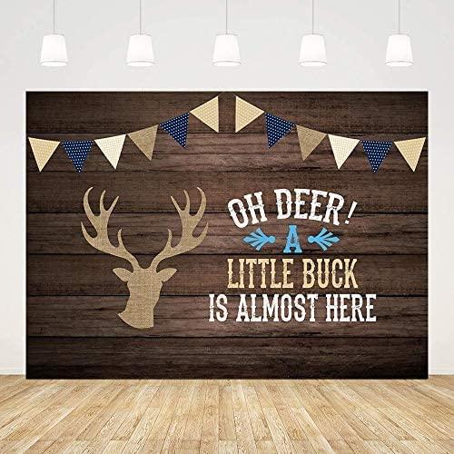 Oh Deer Boy Baby Shower Gray Rustic Wood Backdrops Birthday Party Decoration - Decotree.co Online Shop