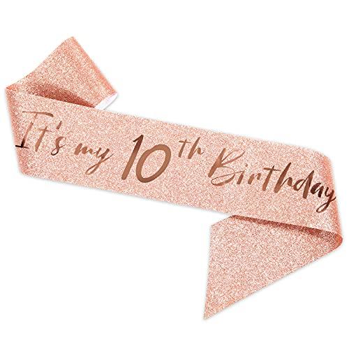 10th Birthday Sash and Tiara for Girls, Rose Gold Birthday Sash Crown 10 & Fabulous Sash and Tiara for Girls, 10th Birthday Gifts for Happy 10th Birthday Party Favor Supplies - Decotree.co Online Shop