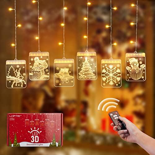 Christmas Decoration LED String Lights, Dimmable Creative 3D Twinkle Hanging Lights with Timer/USB Plug, Remote Control Curtain Lights for Holiday - Decotree.co Online Shop