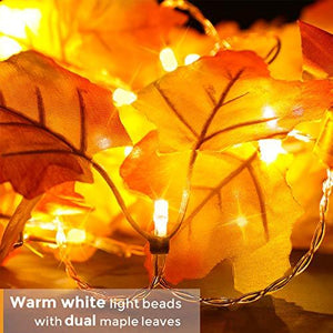 Thanksgiving Decorations Lighted Fall Garland, Thanksgiving Decor Halloween String Lights 8.2 Feet 20 LED - Decotree.co Online Shop