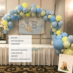 Blue Party Latex Balloons 130 Pcs Baby Blue and Yellow Balloons Garland Arch Kit for Baby Shower Boy Birthday Decorations 18 In 10 In 5 In - Decotree.co Online Shop