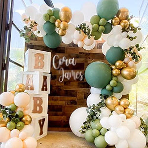149 Sage Green And Gold Balloons Arch Kit Garland Decor Olive And Gold Balloons Baby Shower - Decotree.co Online Shop
