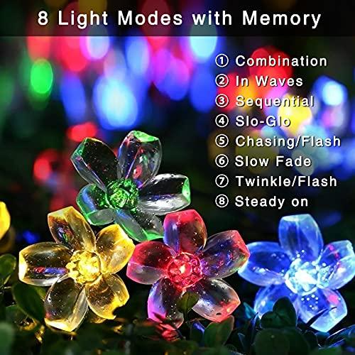 2pcs Cherry Blossoms Solar Flower String Lights for Garden Decoration Christmas Tree Party - Decotree.co Online Shop