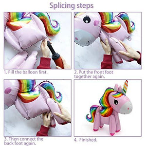 138Pcs Pastel Unicorn Birthday Balloons Arch Kit 12''10''5'' Purple Pink Tiffany Blue Balloons Set with Rainbow Unicorn Balloons Happy Birthday Balloons for Baby Shower Girls Birthday Party Supplies - Decotree.co Online Shop