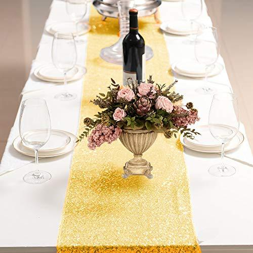2packs 12 x 108 inch Glitter Gold Sequin Table Runner for Birthday Wedding Engagement - Decotree.co Online Shop