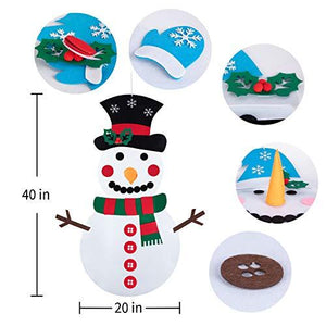 Felt Christmas Snowman for Toddlers, 30 Pcs Cute Christmas Ornaments Kit with Hook and Loop Nativity Set Crafts Gifts, for Kids DIY - Decotree.co Online Shop