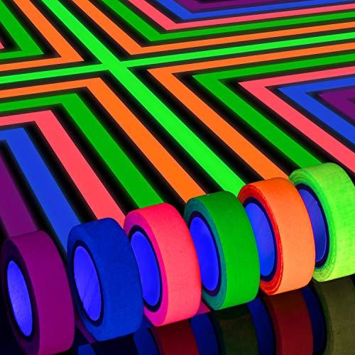 6 Colors Neon Gaffer Cloth Tape, Fluorescent UV Blacklight Glow in The Dark Tape for UV Party - Decotree.co Online Shop