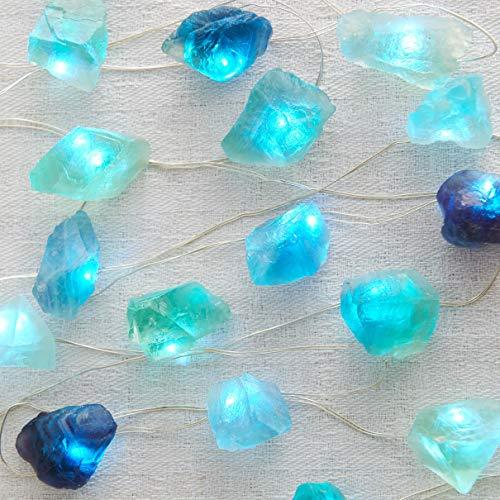 Natural Fluorite Crystal String Lights USB/Battery Powered 6.5FT 20 LEDs with Remote for Indoor Outdoor Tent Wedding Anniversary Birthday Decor Party - Decotree.co Online Shop