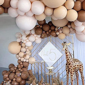 126pcs Brown Balloon Garland Kit Arch Light Jungle Cream Baby Shower Decorations - Decotree.co Online Shop