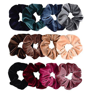 12 Pack Hair Scrunchies Premium Velvet Scrunchy Elastic Hair Bands for Girls, Women Hair Accessories - Decotree.co Online Shop