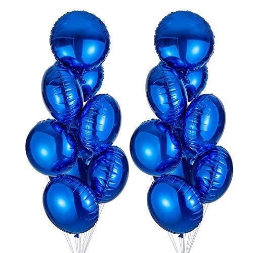18" Blue Round Shaped Foil Balloons Mylar Helium Balloons for Birthday Party Wedding Baby Shower Decorations, Pack of 20 - Decotree.co Online Shop