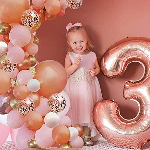 Rose Gold Balloon Garland Arch Kit, 152 Pieces Rose Gold Pink White and Gold Confetti Latex Balloons - Decotree.co Online Shop