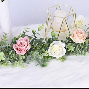 Faux Eucalyptus Garland Plant, 2 Pack Artificial Vines Hanging Eucalyptus Leaves Greenery Garland for Wedding Backdrop Arch - Decotree.co Online Shop