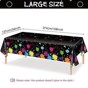 3pcs Glow Party Table Covers Neon Party Tablecloths for Neon Birthday Party - Decotree.co Online Shop