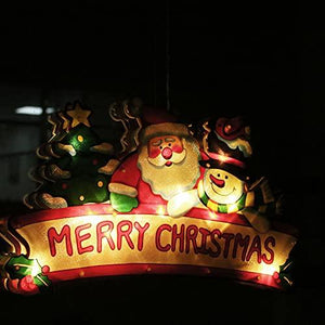 Christmas LED String Light Festival Decoration Xmas Tree Snowman Santa Claus Decorations Lights 3D Hanging for Indoor Windows Wall Door Decor - Decotree.co Online Shop