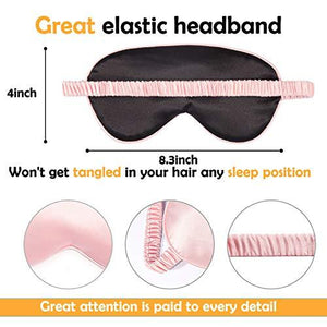 2 Pcs Silk Sleep Eye Cover with Ear Plugs and Elastic Strap, Soft and Smooth Eye Cover for Men & Women - Decotree.co Online Shop
